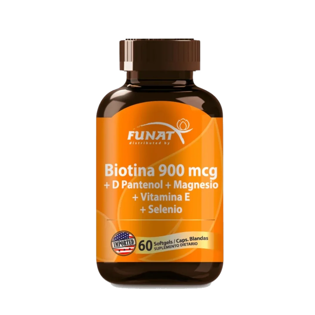 BIOTINA 900 MCG PANTENOL ,MAGNESIO ,VITAMINA E, SELENIO  ,FUNAT