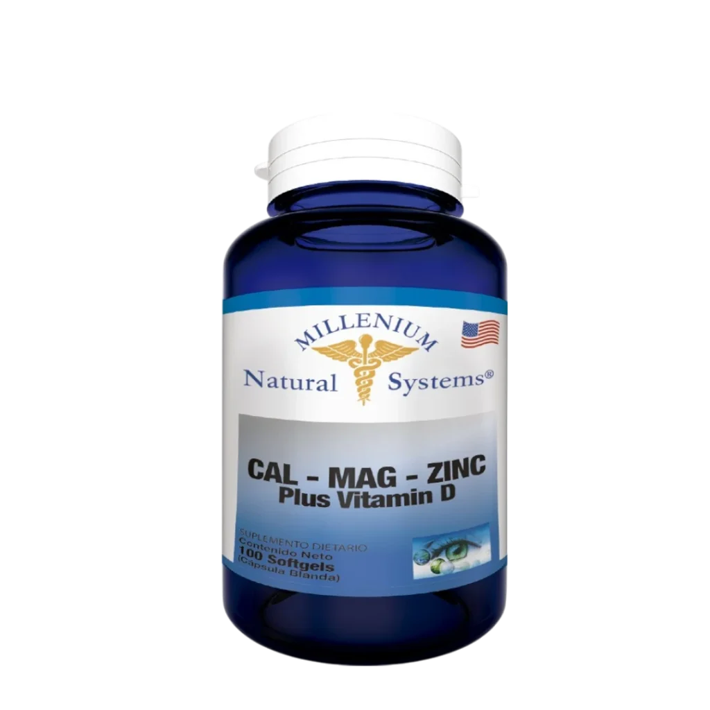 CAL -MAG- ZINC PLUS VITAMINA D ( CALCIO + MAGNESIUM + ZINC + VIT D )MILLENIUM NATURAL SYSTEMS