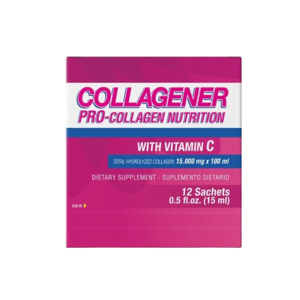 COLLAGENER PRO-COLLAGEN NUTRITION™ 15.000MG WITH VITAMIN C 12 LIQUID SACHETS (COLAGENO LIQUIDO) HEALTHY AMERICA