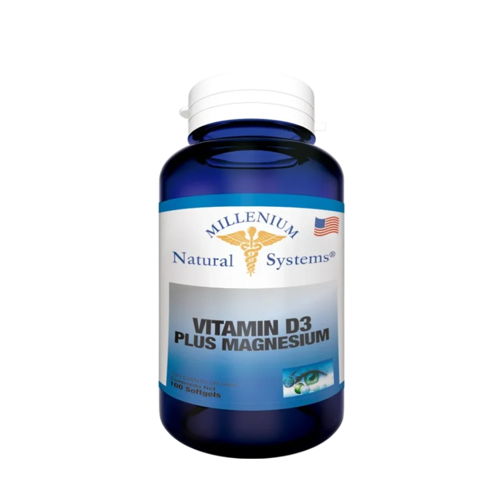 VITAMIN D3 2000 IU + MAGNESIUM 100 MG (VIT D3+ MAG) MILLENIUM NATURAL SYSTEMS