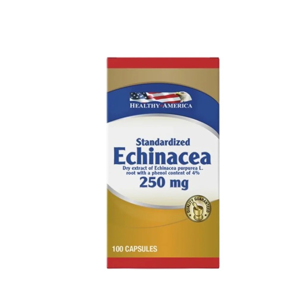 ECHINACEA PURPUREA 250MG STANDARDIZED TO CONTAIN 4% FENOLS HEALTHY AMERICA
