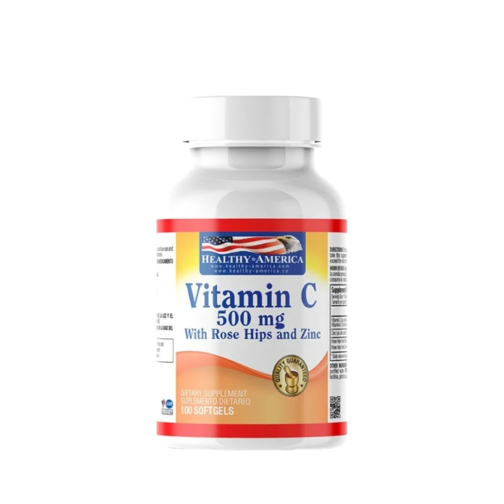 VITAMIN C 500MG WITH ROSE HIPS AND ZINC (VIT C + ZINC ) HEALTHY AMERICA