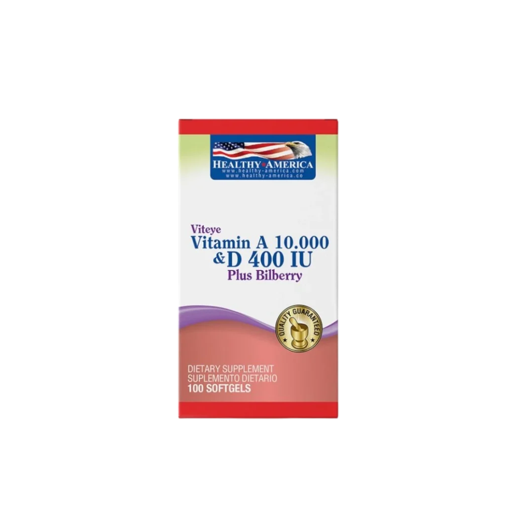 VITAMINA A 10000IU & D 400IU  PLUS BILBERRY  (VIT A+ D )HEALTHY AMERICA
