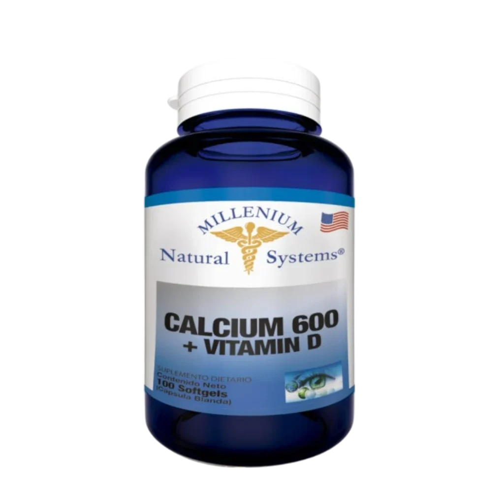 CALCIUM 600 + VITAMIN D (CALCIO + VIT D) MILLENIUM NATURAL SYSTEMS