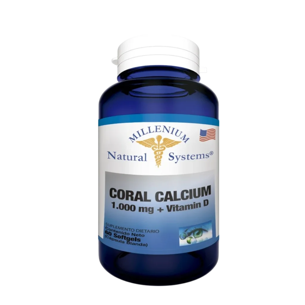 CORAL CALCIUM 1000 MG + VIT D MILLENIUM NATURAL SYSTEMS