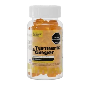 TURMERIC & GINGER GUMMIES GINGER FLAVOR 60 GUMMIES  GOMITAS DE CURCUMA Y JENGIBRE  HEALTHY AMERICA